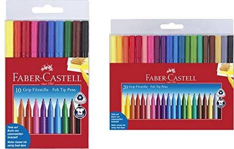 Faber-Castell Fasermaler GRIP COLOUR MARKER, 20er Etui, farbig sortiert; Packungsinhalt: 20 er Pack