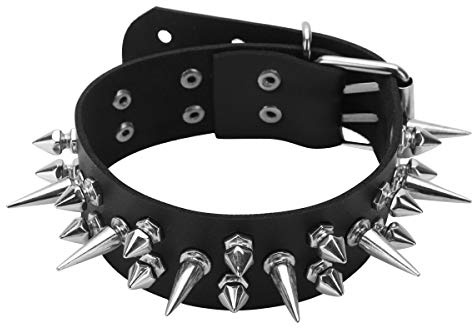winying Unisex Damen Herren Nieten Choker Leder Halsband mit Schnalle Punk Gothic Hals Schmuck Modisch Manschetten Gurt