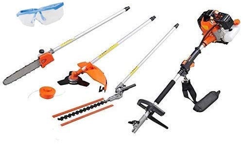Decespugliatore 5x1 A Scoppio , Tagliaerba, Motosega Tagliasiepi, Potatore,Tagliabordi, multifunzione, MODEL 53cc +OMAGGIO OCCHIALI PROTETTIVI