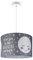 Paco Home Pendellampe Kinderzimmer Pendelleuchte Baby Lampenschirm Stoff Rund Wolken Himmel Sterne Kinderlampe E27
