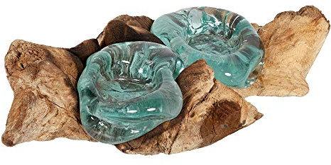 LEBENSwohnART 2er Teelichthalter Drop Kerzenhalter Kerzenständer Tischdekoration Handarbeit