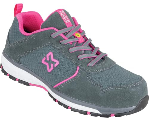 WÜRTH MODYF Sicherheitsschuhe S1P ESD Lina in grau pink - Bequeme Arbeitsschuhe für Damen - metallfrei & atmungsaktiv - in den Größen 35-42