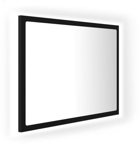 vidaXL LED Badspiegel Wandspiegel Badezimmerspiegel Lichtspiegel Spiegel Hängespiegel Bad Badezimmer Beleuchtung Schwarz 60x8,5x37cm Acryl
