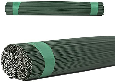 50 Stück Steckdraht Grün/Blau geglüht, 300mm lang - Basteldraht, Floristendraht, DIY Blumenstabdraht (1,2mm x 300mm, Grün)