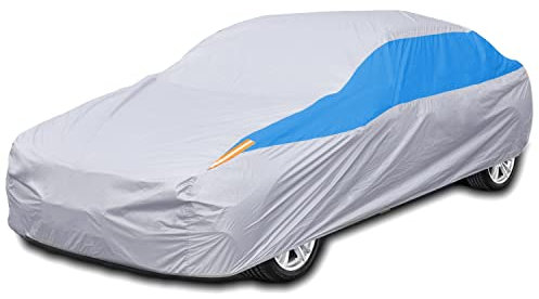 FSGRICH Housse de Voiture extérieure imperméable à l'eau, Anti-UV, Respirante, résistant à la poussière, Pluie, Rayures et Neige Argenté 490 x 190 x 150 cm…