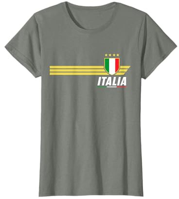 Italia Maillot de Football avec Drapeau de l'Italie Tricolore T-Shirt