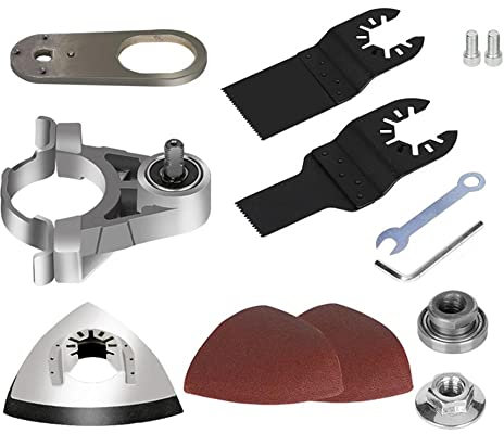 BOROCO Convertitore Kit adattatore utensile oscillante Lama per sega multifunzione Tavolo da sabbia 100 mm Kit adattatore utensile oscillante smerigliatrice angolare in alluminio da 100 mm