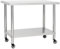 vidaXL Tavolo da Lavoro Cucina con Ruote 100x30x85 cm in Acciaio Inox
