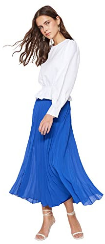 Trendyol Damen Gerade Maxi Es ist geräumig Faltenrock Hijab-Rock