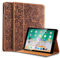 Gexmil Hülle für iPad mini 5./4./3./2./1. Generation 2019/2015/2014/2013/2012 7,9 Zoll Echt Leder Hülle Stoßfest, Smart Cover Automatischer Schlaf/Aufwachen,Einstellbarer Ständer,Blume Braun