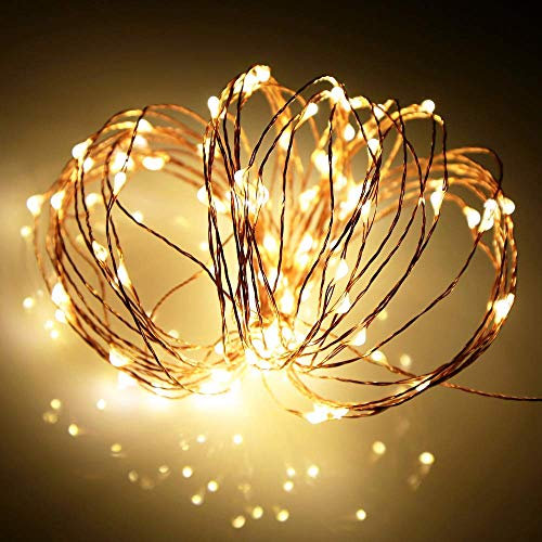 SONGNASS Guirlandes lumineuses à LED,5M 50 LED, Blanc chaud couleur, Guirlande en Cuivre,Decoration pour Chambre Noël Mariage Fête Anniversaire Jardin