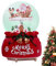 Aizuoni Weihnachtsschneekugel,Weihnachtsmann-Weihnachtsbaum-beweglicher Zug-Schneekugel - Farbwechsel, Spieluhr Schneekugel Mit - Weihnachtsdeko & Geschenk