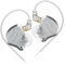 Linsoul KZ ZSN PRO 2 in-Ear Monitor, 1BA+1DD Hybrid Driver HiFi Earphones IEM, Wired Earbud, Detachable Silver-Plated Recessed 0.75mm 2Pin Cable for Audiophile