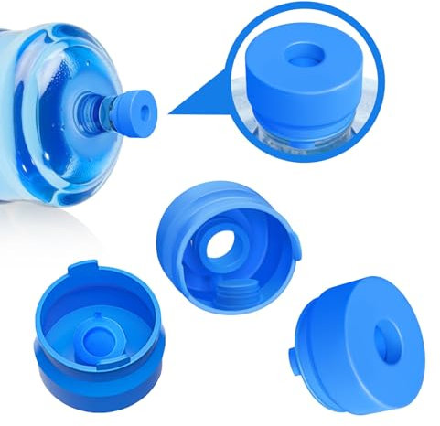 SEVCHY 3 and 5 Gallon Water Jug Cap, Food Grade Silicone Reusable Replacement Lid for 55mm Standard/Screw/Crown Tops, Non Spill Bottle Water Dispenser Cap - pack of 3