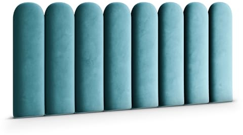 Muralo Wandkissen Gepolstert, Magic Velvet - 20x80 cm, Meerfarbe | Wandpaneel, ideal als Bettkopfteil oder Lendenkissen - für Schlafzimmer und Wohnzimmer, einfache Anbringung mit Montagekleber