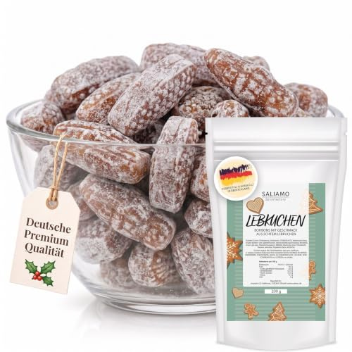 Saliamo | 200g Lebkuchen Bonbons Weihnachten - weihnachtliche winterliche Bonbon - hergestellt in deutscher Manufaktur - ohne Alkohol