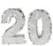 Pinata Zahl 20 silber glitzer 20. Geburtstag/Jubiläum