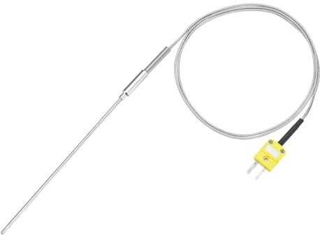 QUARKZMAN Typ K Thermoelement Temperaturfühler mit Stecker, Meter Temperatursensor Fühler -50 bis 1100°C(-58 bis 2012°F), 1,6x150mm 3,3ft Draht