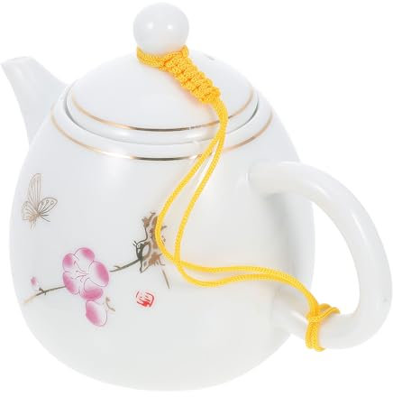 PRETYZOOM Teiera Ceramica Bianco Con Decorazione Oro Teiera Tradizionale Cinese Per Infusione Di Tè Elegante Contenitore Per Casa E Tearoom