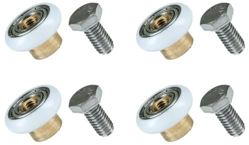 ciciment 4 Pack Shower Door Rollers Runners Wheels - Replacement Sliding Door Rollers for Bathroom Glass Shower Doors (19mm)