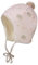 maximo GOTS Baby-Mütze, Jersey bedr. Bindeband, Pompon, Teddyfutter Made in Germany 41 blassrosa-Igel