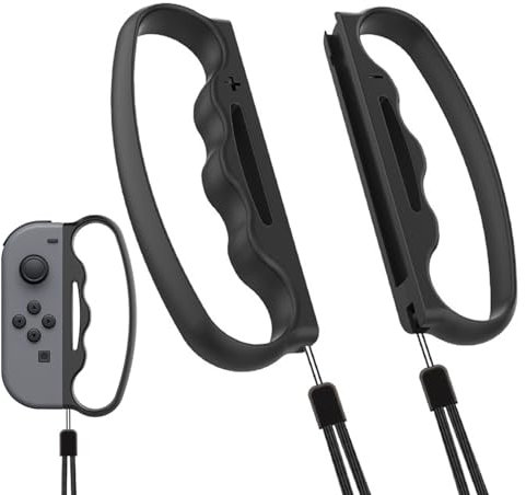 Box Griff mit Handschlaufen Joy-Con Gamepad Griff Lock Handgelenkschlaufe Lanyard Game Handle Connector,1 Paar Boxgriffe mit Handschlaufen für Nintendo Switch Joy-Con Fitness Boxen (Schwarz)