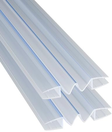 WITEN&NOCK 200cm 2er Set Duschdichtungen Ersatzdichtung entfaltbar für Glas zu Glas Verbindung Duschtür Dichtung Gerade Glasstärke 8-10mm