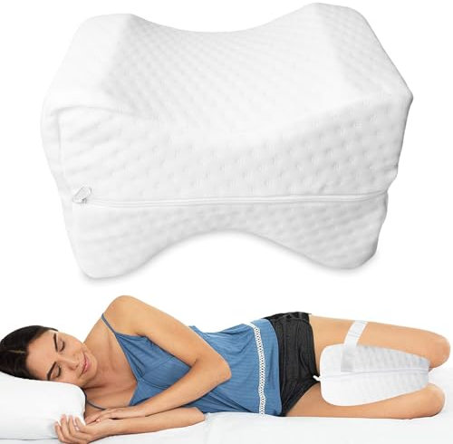 Coussin orthopédique pour jambes : coussin de genou pour les personnes dormant sur le côté avec sangle fixe, housses amovibles en mousse à mémoire de forme, coussin ergonomique pour dormir sur le