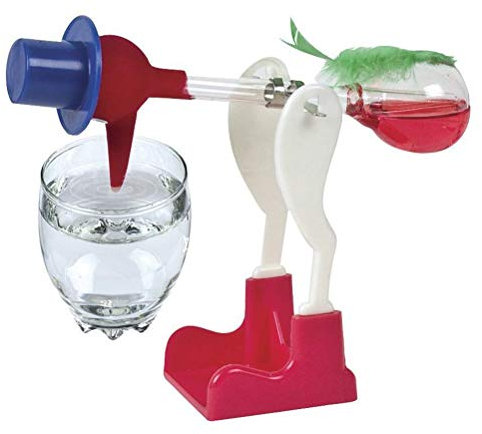 Flüssiges Trinkglas, Vogel, Lustige Ente, Wasser Trinken, Schreibtischspielzeug, Ununterbrochen für Büro- und Heimdekoration (Rot)