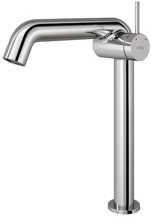 EMKE Robinet de Salle de Bain Chromé, Mitigeur Monocommande en Laiton, Cartouche Céramique, 332 x 220 x 76 mm, Installation Facile, Économie d'Eau,Robinet de Lavabo