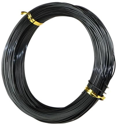 Qaixwuyi Alambre negro para manualidades, 1 mm x 40 m, alambre para manualidades, alambre de aluminio, alambre para modelar, alambre inoxidable para bisutería, manualidades