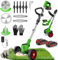 Tagliaerba elettrico, 24 V, con 3 tipi di lame, 2 batterie da 2000 mAh, tagliaerba elettrico 4 in 1, per trimmer elettrico per cortile, giardino