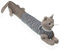 VERSA Sujetapuertas Gato Alargado Tope para Puerta Decorativo, Medidas (Al x L x An) 21 x 73 x 16 cm, Color Gris