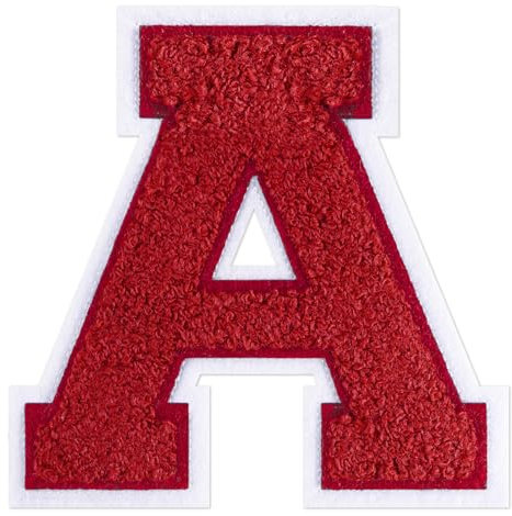 QianSiLi 6.5 Inch Chenille Iron On Letters for Clothes Varsity Letter Patches Embroidered Patch Iron On Patches for Clothing Jacket/Hoodie/Varsity (Red,A)