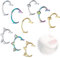 COYUN 6 Stück Edelstahl Nasenpiercing Nase Ring, Lippenpiercing Smiley Piercing Septum Piercing, Fake Piercing, Fake Septum, Fake Nose Ring, Fake Piercings-Mehrfarbig