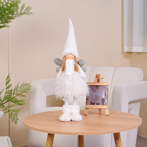 Dedrian11 Weihnachtsdekoration, handgefertigte Stoff-Engelspuppe, Festliche Elfenfigur mit skurrilem Charme, Ornament und Geschenk für Frauen, ideal für Geburtstage, Weihnachtsbaumdekoration und