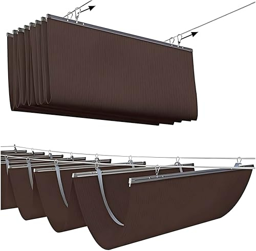 ZYLDDS Vela De Sombra Ondulada En Forma De U Toldo Vela Retráctil con Forma De Onda, Malla De Protección Solar, Material Hdpe, Toldo con Enrejado, con Kit De Montaje, Fácil De Instalar.,1.7 * 3m