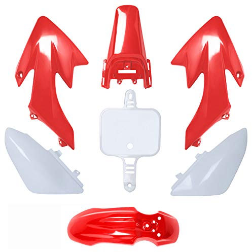 PODOY Schutzblech-Set für Honda XR XR50 CRF50 50 SDG SSR 107 110 125 Bike M PS03, Rot/Weiß