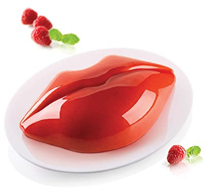 silikomart | Moule à gâteau en Silicone Modern Kiss, antiadhésif, Lot de 1 Moule à gâteau, Design 3D, 250 h 150 mm, h 65, Volume 1,2 ml, Made in Italy, Gris