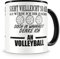 Samunshi® Ich denke an Volleyball Tasse Kaffeetasse Teetasse Kaffeepott Kaffeebecher Becher H:95mm/D:82mm schwarz