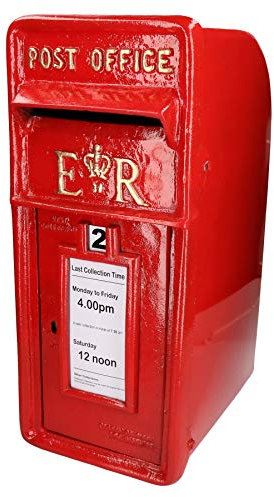 ER Royal Mail Post Mail Letter Box Replica Cast Iron Red Post Office Lockable GB