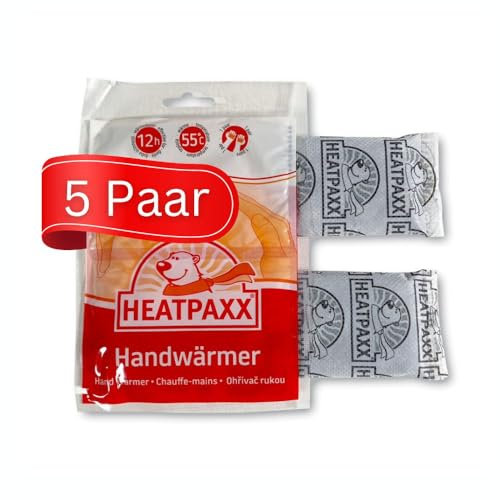 HeatPaxx Handwärmer – 5 Paar – Luftaktivierte Einweg-Wärmepads für Outdoor, Wintersport & Alltag – Bis zu 12 Stunden Wärme