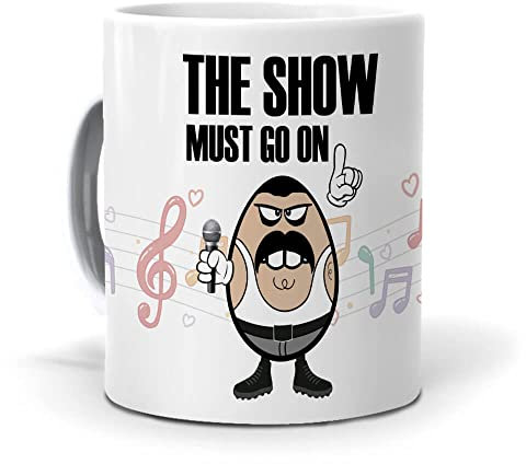 mundohuevo Taza Divertida Freddie Mercury Versión Huevo | Tazas Originales De Café Para Regalar | Ideas De Regalos Amigo Invisible Y Navidad | Taza Cerámica 350 ML