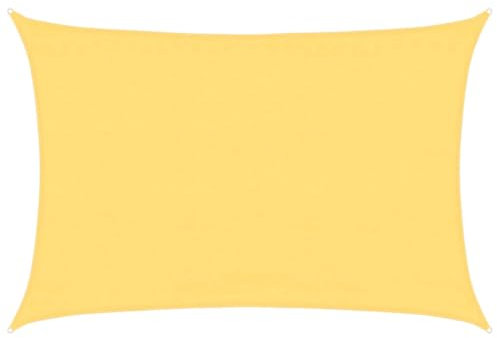 vidaXL Voile d'Ombrage Protection Voile Solaire Voile de Parasol Anti UV Jardin Patio Terrasse Balcon Extérieur 160 g/m² Beige 3,5x5 m PEHD