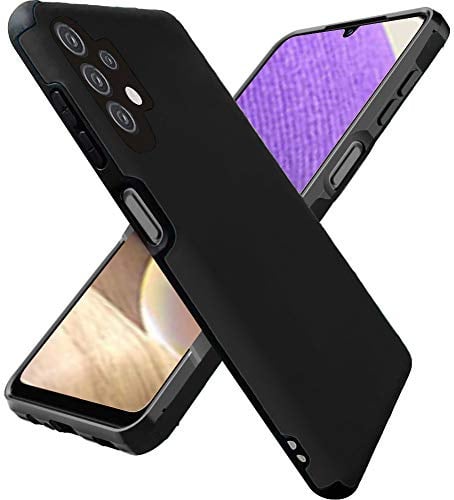 Folmeikat Samsung Galaxy A32 5G/4G Handyhülle Flexibel TPU 6.5 Schwarz | Samsung Galaxy A32 5G Handyhülle stoßdämpfend flexibel TPU-Gummi Schutzhülle für Samsung A32 5G (6,5 Zoll)