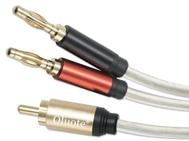Oluote Câble Haut-Parleurs, RCA Mâle vers Fiche Banane Câble Acoustique Adaptateur Banane Pour Haut - Parleurs, Amplificateurs et Subwoofers (1.5m)