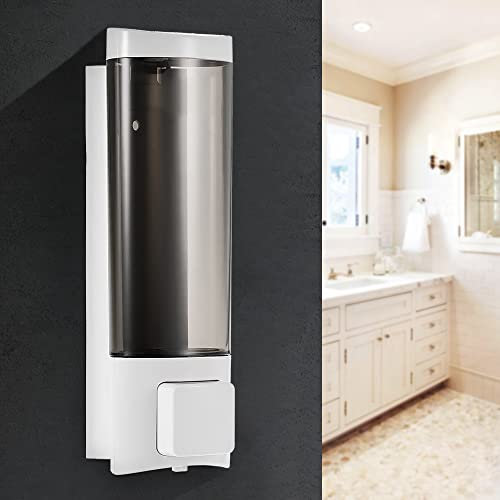 Kavolet Distributeur Savon Mural 200 ML, de Manuel, Gel Douche shampoing Mural, Lotion Salle Bain, pour Bain Cuisine Toilette hôtel White