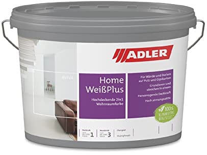 Aviva Home White Plus - Pintura de pared con imprimación, pintura en seco, para placas de yeso y yesos lisos, sin disolventes, 3 litros