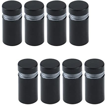 Antrader 8 Pcs Glass Standoff 1/2×3/4,Solid Aluminum Sign Standoff Screws,Hollow Advertising Standoff Mounts Glass Acrylic Nail,Black
