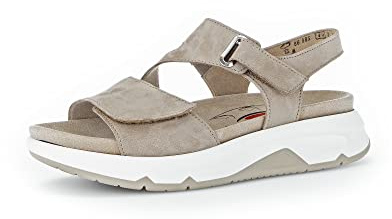Gabor Damen Riemchensandalen, Frauen Sandalen,Wechselfußbett,Moderate Mehrweite (G),offene Schuhe,Strandschuhe,bequem,leinen,39 EU / 6 UK